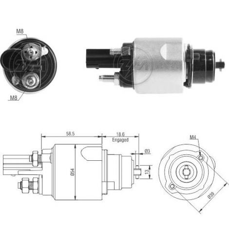 Elektromagnetas starterio / 595676 VALEO