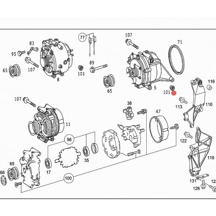 Uszczelka alternatora / A6111550080