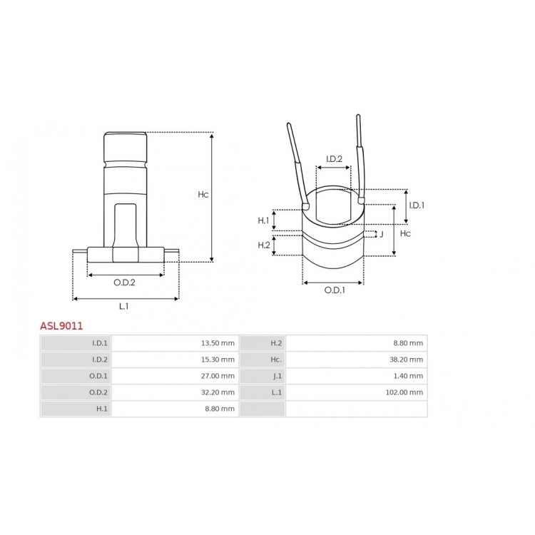 Alternator slip rings / E90F10328AA