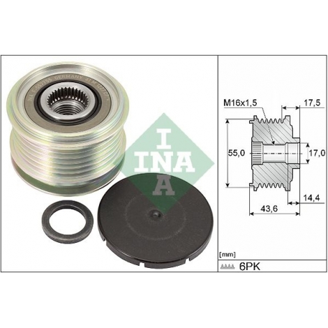 Alternator freewheel pulley / F-550181 (INA)