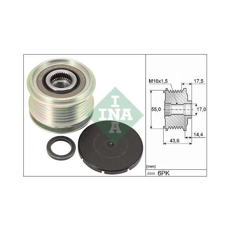 Alternator freewheel pulley / F-550181 (INA)