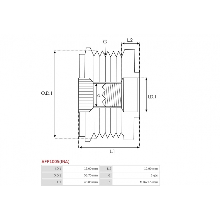 Alternator freewheel pulley / 535020210 INA